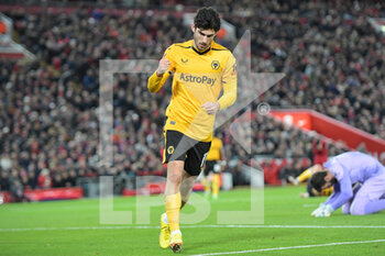2023-01-07 - Wolverhampton Wanderers midfielder Goncalo Guedes (17) celebrates his goal 0-1 during the English FA Cup, 3rd round football match between Liverpool and Wolverhampton Wanderers on January 7, 2023 at Anfield stadium in Liverpool, England - FOOTBALL - ENGLISH CUP - LIVERPOOL V WOLVERHAMPTON - ENGLISH LEAGUE CUP - SOCCER