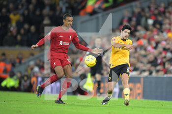 2023-01-07 - Wolverhampton Wanderers forward Raul Jimenez (9) and Liverpool defender Joel Matip during the English FA Cup, 3rd round football match between Liverpool and Wolverhampton Wanderers on January 7, 2023 at Anfield stadium in Liverpool, England - FOOTBALL - ENGLISH CUP - LIVERPOOL V WOLVERHAMPTON - ENGLISH LEAGUE CUP - SOCCER