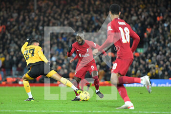 2023-01-07 - Wolverhampton Wanderers midfielder Matheus Nunes (27) challenges Liverpool midfielder Naby Keita (8) during the English FA Cup, 3rd round football match between Liverpool and Wolverhampton Wanderers on January 7, 2023 at Anfield stadium in Liverpool, England - FOOTBALL - ENGLISH CUP - LIVERPOOL V WOLVERHAMPTON - ENGLISH LEAGUE CUP - SOCCER