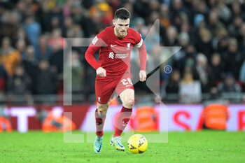 2023-01-07 - Liverpool defender Andrew Robertson during the English FA Cup, 3rd round football match between Liverpool and Wolverhampton Wanderers on January 7, 2023 at Anfield stadium in Liverpool, England - FOOTBALL - ENGLISH CUP - LIVERPOOL V WOLVERHAMPTON - ENGLISH LEAGUE CUP - SOCCER