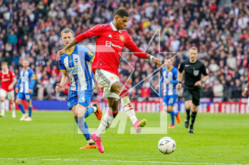 2023-04-24 - Marcus Rashford (10) of Manchester United during the English championship, FA Cup semi final football match between Brighton and Hove Albion and Manchester United on 23 April 2023 at Wembley Stadium in London, England - FOOTBALL - ENGLISH CUP - BRIGHTON V MANCHESTER UNITED - ENGLISH LEAGUE CUP - SOCCER