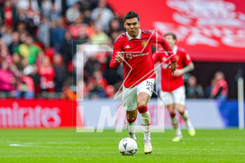 2023-04-24 - Casemiro (18) of Manchester United during the English championship, FA Cup semi final football match between Brighton and Hove Albion and Manchester United on 23 April 2023 at Wembley Stadium in London, England - FOOTBALL - ENGLISH CUP - BRIGHTON V MANCHESTER UNITED - ENGLISH LEAGUE CUP - SOCCER
