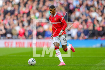2023-04-24 - Marcus Rashford (10) of Manchester United during the English championship, FA Cup semi final football match between Brighton and Hove Albion and Manchester United on 23 April 2023 at Wembley Stadium in London, England - FOOTBALL - ENGLISH CUP - BRIGHTON V MANCHESTER UNITED - ENGLISH LEAGUE CUP - SOCCER