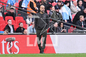 2023-04-24 - Manchester City manager Pep Guardiola during the English Cup, FA Cup semi final football match between Manchester City and Sheffield United on 22 April 2023 at Wembley Stadium in London, England - FOOTBALL - ENGLISH CUP - MANCHESTER CITY V SHEFFIELD UNITED - ENGLISH LEAGUE CUP - SOCCER