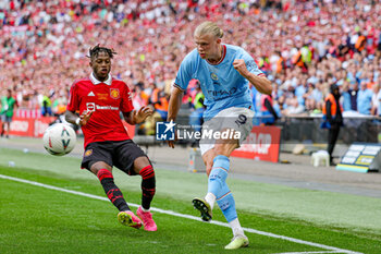 2023-06-04 - Erling Haaland (9) of Manchester City during the English FA Cup, Final football match between Manchester City and Manchester United on 3 June 2023 at Wembley Stadium in London, England - FOOTBALL - ENGLISH CUP - FINAL - MANCHESTER CITY V MANCHESTER UNITED - ENGLISH LEAGUE CUP - SOCCER