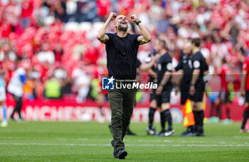 2023-06-04 - Pep Guardiola Manager of Manchester City celebrates at full time during the English FA Cup, Final football match between Manchester City and Manchester United on 3 June 2023 at Wembley Stadium in London, England - FOOTBALL - ENGLISH CUP - FINAL - MANCHESTER CITY V MANCHESTER UNITED - ENGLISH LEAGUE CUP - SOCCER
