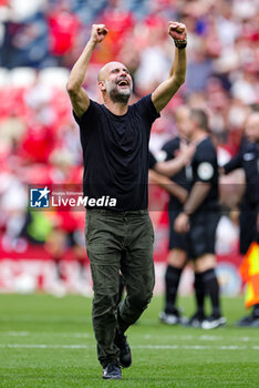 2023-06-04 - Pep Guardiola Manager of Manchester City celebrates at full time during the English FA Cup, Final football match between Manchester City and Manchester United on 3 June 2023 at Wembley Stadium in London, England - FOOTBALL - ENGLISH CUP - FINAL - MANCHESTER CITY V MANCHESTER UNITED - ENGLISH LEAGUE CUP - SOCCER