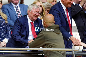 2023-06-04 - Pep Guardiola Manager of Manchester City is congratulated by Sir Alex Fergusson during the English FA Cup, Final football match between Manchester City and Manchester United on 3 June 2023 at Wembley Stadium in London, England - FOOTBALL - ENGLISH CUP - FINAL - MANCHESTER CITY V MANCHESTER UNITED - ENGLISH LEAGUE CUP - SOCCER