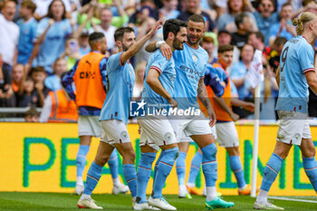 2023-06-04 - İlkay Gundogan (8) of Manchester City scores a goal and celebrates 2-1 during the English FA Cup, Final football match between Manchester City and Manchester United on 3 June 2023 at Wembley Stadium in London, England - FOOTBALL - ENGLISH CUP - FINAL - MANCHESTER CITY V MANCHESTER UNITED - ENGLISH LEAGUE CUP - SOCCER