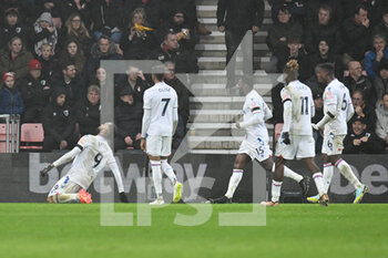 2023-01-01 - Jordan Ayew (9) of Crystal Palace celebrates scoring the opening goal during the English championship Premier League football match between Bournemouth and Crystal Palace on 31 December 2022 at the Vitality Stadium in Bournemouth, England - FOOTBALL - ENGLISH CHAMP - BOURNEMOUTH V CRYSTAL PALACE - ENGLISH PREMIER LEAGUE - SOCCER