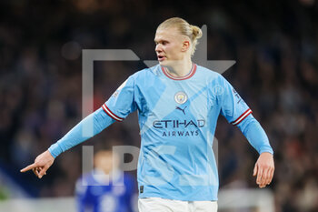 2023-01-05 - Manchester City forward Erling Haaland during the English championship Premier League football match between Chelsea and Manchester City on January 5, 2023 at Stamford Bridge in London, England - FOOTBALL - ENGLISH CHAMP - CHELSEA V MANCHESTER CITY - ENGLISH PREMIER LEAGUE - SOCCER