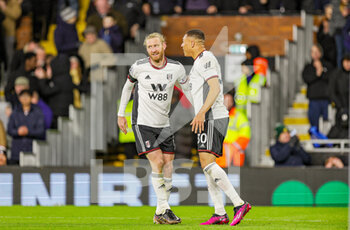 2023-01-13 - Carlos Vinicius (30) of Fulham scores a goal and celebrates 2-1 during the English championship Premier League football match between Fulham and Chelsea on January 12, 2023 at Craven Cottage in London, England - FOOTBALL - ENGLISH CHAMP - FULHAM V CHELSEA - ENGLISH PREMIER LEAGUE - SOCCER