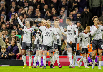 2023-01-13 - Willian (20) of Fulham scores a goal and celebrates 1-0 during the English championship Premier League football match between Fulham and Chelsea on January 12, 2023 at Craven Cottage in London, England - FOOTBALL - ENGLISH CHAMP - FULHAM V CHELSEA - ENGLISH PREMIER LEAGUE - SOCCER