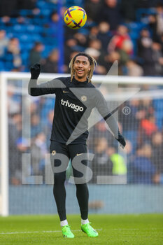 2023-01-15 - Chelsea midfielder Trevoh Chalobah (14) warms up during the Premier League match between Chelsea and Crystal Palace at Stamford Bridge, London, England on 15 January 2023. Photos Toyin Oshodi / ProSportsImages / DPPI - FOOTBALL - ENGLISH CHAMP - CHELSEA V CRYSTAL PALACE - ENGLISH PREMIER LEAGUE - SOCCER