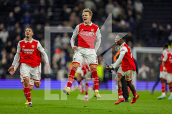 2023-01-16 - Martin Odegaard (8) of Arsenal celebrates at full time during the Premier League match between Tottenham Hotspur and Arsenal at Tottenham Hotspur Stadium, London, United Kingdom on 15 January 2023. Photo Nigel Keene/ProSportsImages / DPPI - FOOTBALL - ENGLISH CHAMP - TOTTENHAM V ARSENAL - ENGLISH PREMIER LEAGUE - SOCCER