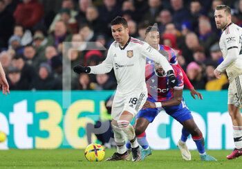 2023-01-19 - Manchester United midfielder Casemiro during the English championship Premier League football match between Crystal Palace and Manchester United on January 18, 2023 at Selhurst Park in London, England - FOOTBALL - ENGLISH CHAMP - CRYSTAL PALACE V MANCHESTER UNITED - ENGLISH PREMIER LEAGUE - SOCCER