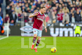 2023-01-22 - Vladimir Coufal (5) of West Ham United during the English championship Premier League football match between West Ham United and Everton on January 21, 2023 at the London Stadium in London, England - FOOTBALL - ENGLISH CHAMP - WEST HAM V EVERTON - ENGLISH PREMIER LEAGUE - SOCCER