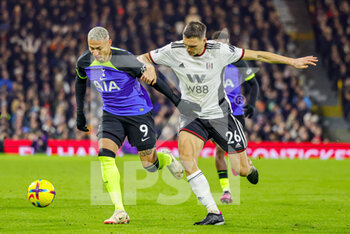 24/01/2023 - Richarlison (9) of Tottenham Hotspur and Joao Palhinha (26) of Fulham during the English championship Premier League football match between Fulham and Tottenham Hotspur on January 23, 2023 at Craven Cottage in London, England - FOOTBALL - ENGLISH CHAMP - FULHAM V TOTTENHAM - ENGLISH PREMIER LEAGUE - CALCIO