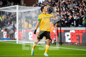 2023-02-04 - Wolverhampton Wanderers forward Hwang Hee-Chan (11) scores and celebrates 1-0 during the English championship Premier League football match between Wolverhampton Wanderers and Liverpool on February 4, 2023 at Molineux stadium in Wolverhampton, England - FOOTBALL - ENGLISH CHAMP - WOLVERHAMPTON V LIVERPOOL - ENGLISH PREMIER LEAGUE - SOCCER