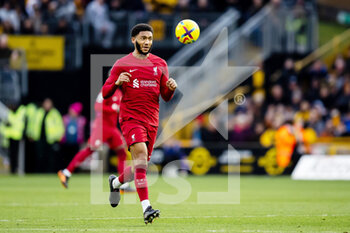 2023-02-04 - Liverpool defender Joe Gomez during the English championship Premier League football match between Wolverhampton Wanderers and Liverpool on February 4, 2023 at Molineux stadium in Wolverhampton, England - FOOTBALL - ENGLISH CHAMP - WOLVERHAMPTON V LIVERPOOL - ENGLISH PREMIER LEAGUE - SOCCER