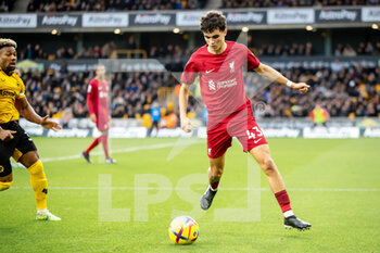 2023-02-04 - Liverpool defender Stefan Bajcetic during the English championship Premier League football match between Wolverhampton Wanderers and Liverpool on February 4, 2023 at Molineux stadium in Wolverhampton, England - FOOTBALL - ENGLISH CHAMP - WOLVERHAMPTON V LIVERPOOL - ENGLISH PREMIER LEAGUE - SOCCER