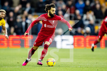 2023-02-04 - Liverpool forward Mohamed Salah during the English championship Premier League football match between Wolverhampton Wanderers and Liverpool on February 4, 2023 at Molineux stadium in Wolverhampton, England - FOOTBALL - ENGLISH CHAMP - WOLVERHAMPTON V LIVERPOOL - ENGLISH PREMIER LEAGUE - SOCCER