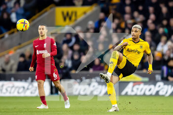 2023-02-04 - Wolverhampton Wanderers midfielder Mario Lemina during the English championship Premier League football match between Wolverhampton Wanderers and Liverpool on February 4, 2023 at Molineux stadium in Wolverhampton, England - FOOTBALL - ENGLISH CHAMP - WOLVERHAMPTON V LIVERPOOL - ENGLISH PREMIER LEAGUE - SOCCER