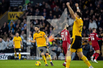 2023-02-04 - Wolverhampton Wanderers midfielder Ruben Neves (8) celebrates win after the English championship Premier League football match between Wolverhampton Wanderers and Liverpool on February 4, 2023 at Molineux stadium in Wolverhampton, England - FOOTBALL - ENGLISH CHAMP - WOLVERHAMPTON V LIVERPOOL - ENGLISH PREMIER LEAGUE - SOCCER
