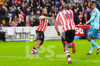 2023-02-04 - Brentford midfielder Bryan Mbeumo (19) scores a goal and celebrates 2-0 during the English championship Premier League football match between Brentford and Southampton on February 4, 2023 at Gtech Community Stadium in Brentford, England - FOOTBALL - ENGLISH CHAMP - BRENTFORD V SOUTHAMPTON - ENGLISH PREMIER LEAGUE - SOCCER