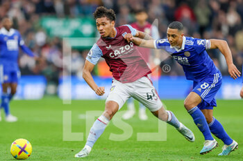 2023-02-04 - Aston Villa defender Boubacar Kamara (44) challenges with Leicester City midfielder Youri Tielemans (8) during the English championship Premier League football match between Aston Villa and Leicester City on February 4, 2023 at Villa Park in Birmingham, England - FOOTBALL - ENGLISH CHAMP - ASTON VILLA V LEICESTER - ENGLISH PREMIER LEAGUE - SOCCER