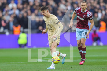 2023-02-11 - Chelsea midfielder Kai Havertz during the English championship Premier League football match between West Ham United and Chelsea on February 11, 2023 at the London Stadium in London, England - FOOTBALL - ENGLISH CHAMP - WEST HAM V CHELSEA - ENGLISH PREMIER LEAGUE - SOCCER