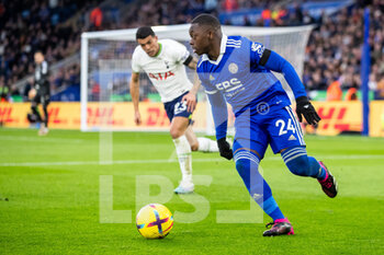 2023-02-11 - Leicester City midfielder Nampalys Mendy during the English championship Premier League football match between Leicester City and Tottenham Hotspur on February 11, 2023 at the King Power Stadium in Leicester, England - FOOTBALL - ENGLISH CHAMP - LEICESTER V TOTTENHAM - ENGLISH PREMIER LEAGUE - SOCCER