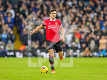 2023-02-13 - Harry Maguire (5) of Manchester United during the English championship Premier League football match between Leeds United and Manchester United on February 12, 2023 at Elland Road in Leeds, England - FOOTBALL - ENGLISH CHAMP - LEEDS V MANCHESTER UNITED - ENGLISH PREMIER LEAGUE - SOCCER