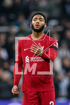 2023-02-18 - Joe Gomez of Liverpool during the English championship Premier League football match between Newcastle United and Liverpool on February 18, 2023 at St James’ Park in Newcastle, England - FOOTBALL - ENGLISH CHAMP - NEWCASTLE V LIVERPOOL - ENGLISH PREMIER LEAGUE - SOCCER