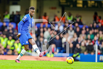 2023-02-19 - Benoit Badiashile (4) of Chelsea during the English championship Premier League football match between Chelsea and Southampton on February 18, 2023 at Stamford Bridge in London, England - FOOTBALL - ENGLISH CHAMP - CHELSEA V SOUTHAMPTON - ENGLISH PREMIER LEAGUE - SOCCER