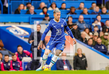 2023-02-19 - Enzo Fernandez (5) of Chelsea during the English championship Premier League football match between Chelsea and Southampton on February 18, 2023 at Stamford Bridge in London, England - FOOTBALL - ENGLISH CHAMP - CHELSEA V SOUTHAMPTON - ENGLISH PREMIER LEAGUE - SOCCER