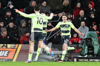 2023-02-25 - Julian Alvarez (19) of Manchester City celebrates scoring the opening goal during the English championship Premier League football match between Bournemouth and Manchester City on 25 February 2023 at the Vitality Stadium in Bournemouth, England - FOOTBALL - ENGLISH CHAMP - BOURNEMOUTH V MANCHESTER CITY - ENGLISH PREMIER LEAGUE - SOCCER