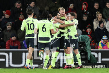 2023-02-25 - Erling Haland (9) of Manchester City celebrates scoring scoring the second goal during the English championship Premier League football match between Bournemouth and Manchester City on 25 February 2023 at the Vitality Stadium in Bournemouth, England - FOOTBALL - ENGLISH CHAMP - BOURNEMOUTH V MANCHESTER CITY - ENGLISH PREMIER LEAGUE - SOCCER