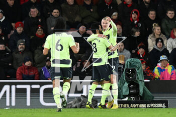 2023-02-25 - Erling Haland (9) of Manchester City celebrates scoring scoring the second goal during the English championship Premier League football match between Bournemouth and Manchester City on 25 February 2023 at the Vitality Stadium in Bournemouth, England - FOOTBALL - ENGLISH CHAMP - BOURNEMOUTH V MANCHESTER CITY - ENGLISH PREMIER LEAGUE - SOCCER