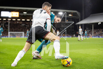 2023-02-24 - Wolverhampton Wanderers midfielder Ruben Neves (8) battles with Fulham midfielder Manor Solomon (11) during the English championship Premier League football match between Fulham and Wolverhampton Wanderers on 24 February 2023 at Craven Cottage in London, England - FOOTBALL - ENGLISH CHAMP - FULHAM V WOLVERHAMPTON - ENGLISH PREMIER LEAGUE - SOCCER