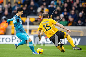 2023-03-04 - Tottenham Hotspur forward Son Heung-Min (7) shoots at goal during the English championship Premier League football match between Wolverhampton Wanderers and Tottenham Hotspur on 4 March 2023 at Molineux stadium in Wolverhampton, England - FOOTBALL - ENGLISH CHAMP - WOLVERHAMPTON V TOTTENHAM - ENGLISH PREMIER LEAGUE - SOCCER