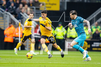 2023-03-04 - Wolverhampton Wanderers midfielder Matheus Nunes (27) and Pierre-Emile Hojbjerg of Tottenham Hotspur during the English championship Premier League football match between Wolverhampton Wanderers and Tottenham Hotspur on 4 March 2023 at Molineux stadium in Wolverhampton, England - FOOTBALL - ENGLISH CHAMP - WOLVERHAMPTON V TOTTENHAM - ENGLISH PREMIER LEAGUE - SOCCER