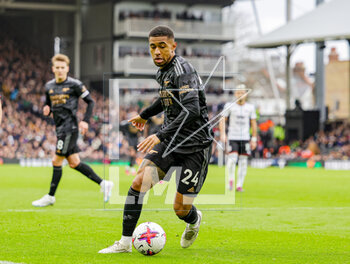 2023-03-13 - Reiss Nelson (24) of Arsenal during the English championship Premier League football match between Fulham and Arsenal on 12 March 2023 at Craven Cottage in London, England - FOOTBALL - ENGLISH CHAMP - FULHAM V ARSENAL - ENGLISH PREMIER LEAGUE - SOCCER