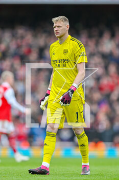 2023-03-19 - Arsenal goalkeeper Aaron Ramsdale during the English championship Premier League football match between Arsenal and Crystal Palace on 19 March 2023 at the Emirates Stadium in London, England - FOOTBALL - ENGLISH CHAMP - ARSENAL V CRYSTAL PALACE - ENGLISH PREMIER LEAGUE - SOCCER