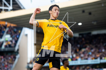 2023-04-15 - Wolverhampton Wanderers forward Hwang Hee-Chan (11) scores and celebrates 2-0 during the English championship Premier League football match between Wolverhampton Wanderers and Brentford on 15 April 2023 at Molineux stadium in Wolverhampton, England - FOOTBALL - ENGLISH CHAMP - WOLVERHAMPTON V BRENTFORD - ENGLISH PREMIER LEAGUE - SOCCER