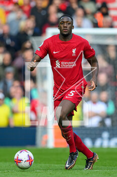 2023-04-22 - Ibrahima Konate of Liverpool during the English championship Premier League football match between Liverpool and Nottingham Forest on 22 April 2023 at Anfield stadium in Liverpool, England - FOOTBALL - ENGLISH CHAMP - LIVERPOOL V NOTTINGHAM FOREST - ENGLISH PREMIER LEAGUE - SOCCER