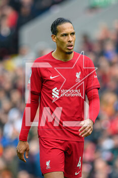 2023-04-22 - Virgil van Dijk of Liverpool during the English championship Premier League football match between Liverpool and Nottingham Forest on 22 April 2023 at Anfield stadium in Liverpool, England - FOOTBALL - ENGLISH CHAMP - LIVERPOOL V NOTTINGHAM FOREST - ENGLISH PREMIER LEAGUE - SOCCER