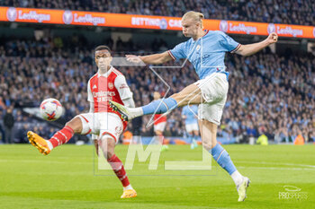2023-04-26 - Manchester City forward Erling Haaland (9) during the English championship Premier League football match between Manchester City and Arsenal on 26 April 2023 at the Etihad Stadium in Manchester, England - FOOTBALL - ENGLISH CHAMP - MANCHESTER CITY V ARSENAL - ENGLISH PREMIER LEAGUE - SOCCER