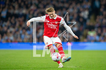 2023-04-26 - Arsenal midfielder Martin Odegaard during the English championship Premier League football match between Manchester City and Arsenal on 26 April 2023 at the Etihad Stadium in Manchester, England - FOOTBALL - ENGLISH CHAMP - MANCHESTER CITY V ARSENAL - ENGLISH PREMIER LEAGUE - SOCCER