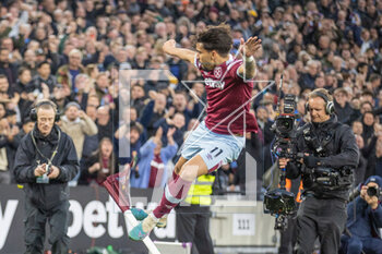 2023-04-26 - West Ham United midfielder Lucas Paqueta (11) celebrates his goal 1-0 during the English championship Premier League football match between West Ham United and Liverpool on 26 April 2023 at the London Stadium in London, England - FOOTBALL - ENGLISH CHAMP - WEST HAM V LIVERPOOL - ENGLISH PREMIER LEAGUE - SOCCER